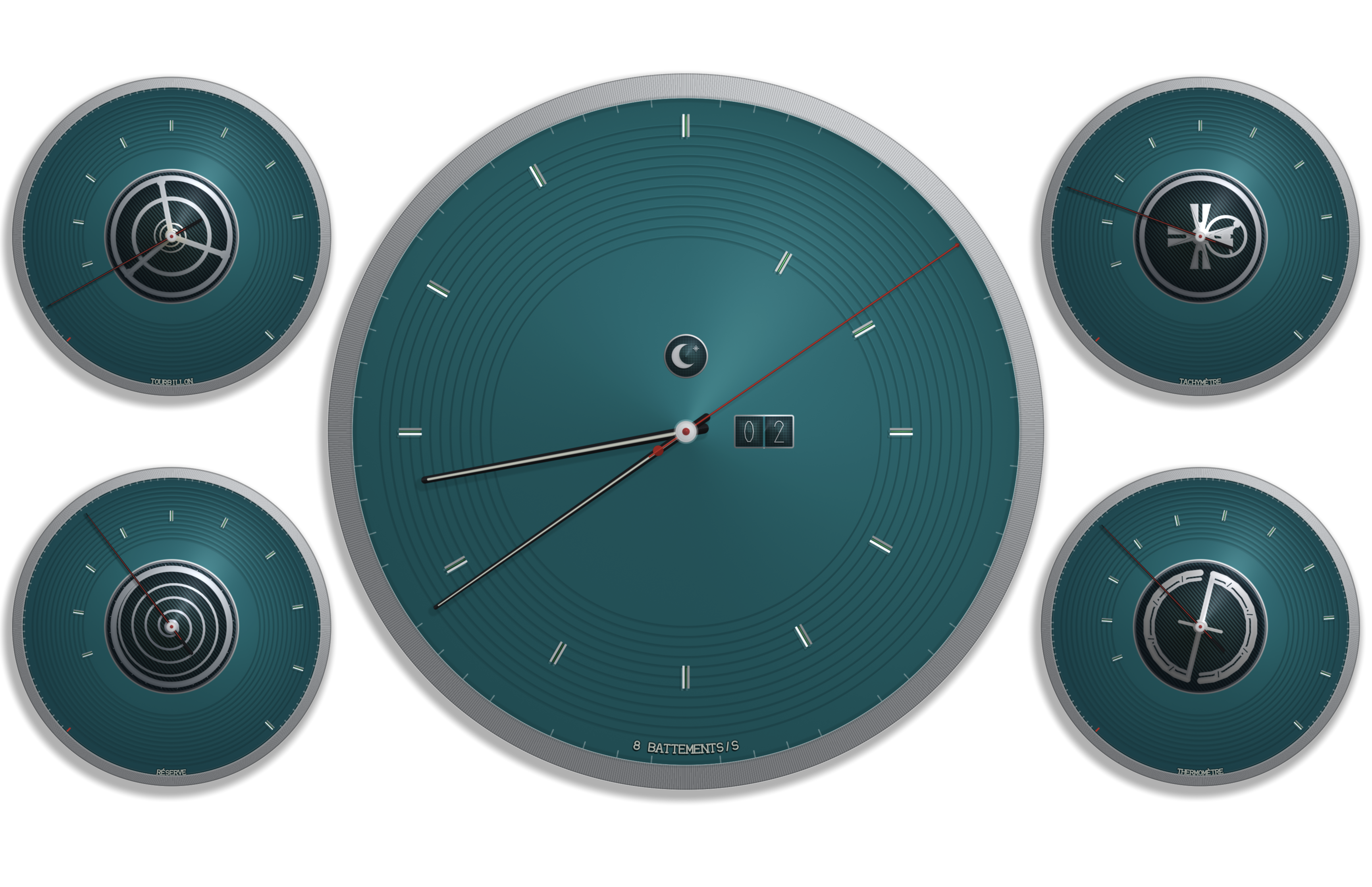ChronoMetrics in light mode — fume teal dial